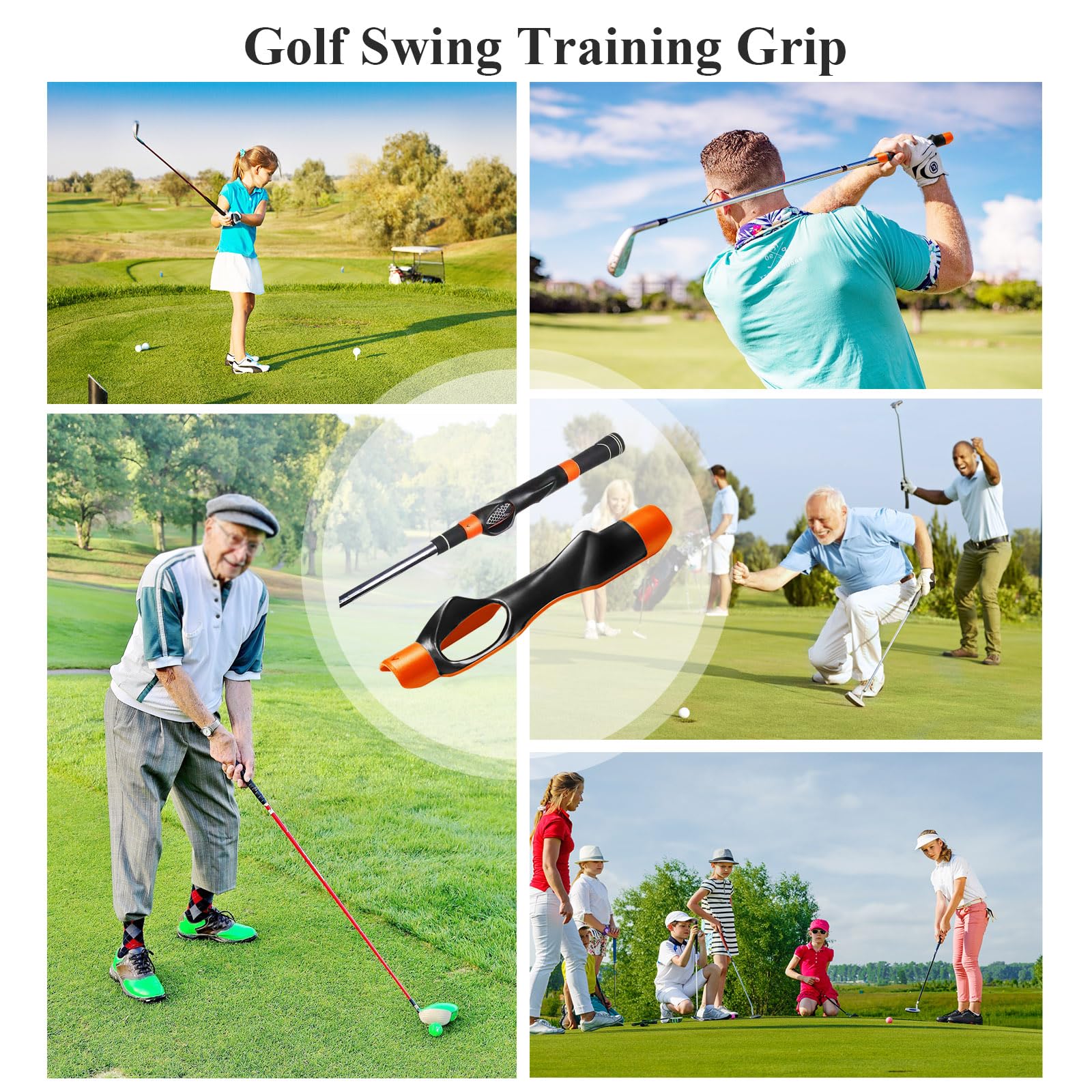 Entrenador de agarre de golf, simulador de swing para posicion correcta de la mano