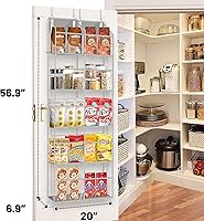 Vista 6 de Over the Door Organizer 5 Tiers,Extra Large Behind Door Storage of 10 Compartments,50 lbs Weight Capacity Over the Door Storage, Clear Door Hanging