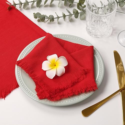 Kalopro Juego de 8 servilletas de lino elegantes y duraderas para bodas, ocasiones especiales y uso diario, tela suave y absorbente, lavable a