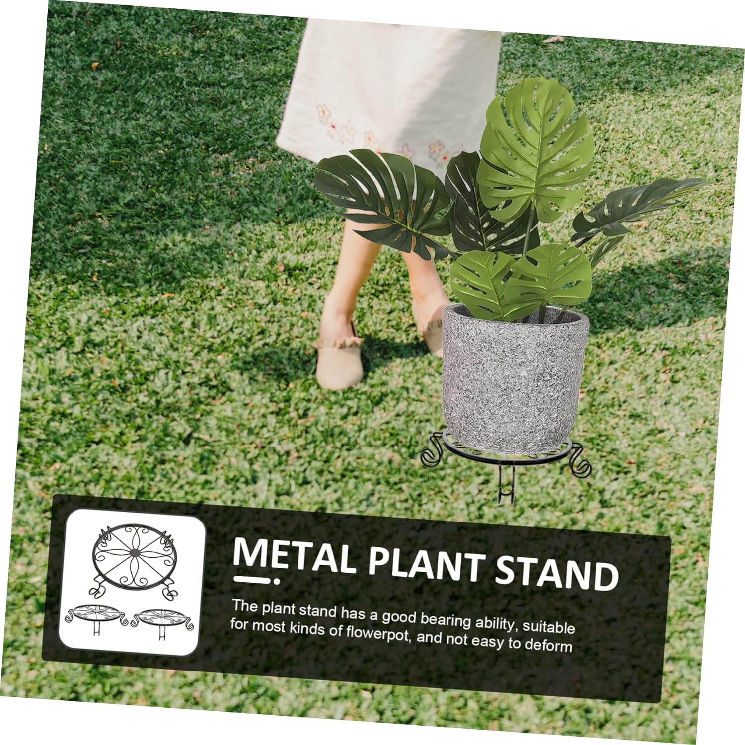 BESPORTBLE Heavy Duty Flower Pot Stands Iron Plant Stand Plant Pot Shelf Space Saving