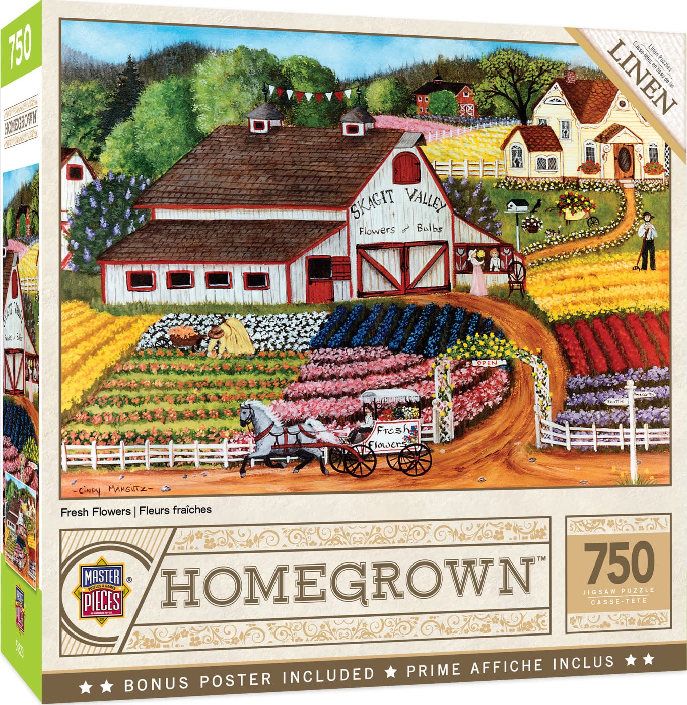 750 Piece Jigsaw Puzzle For Adults and Family - Fresh Flowers - 18"x24"