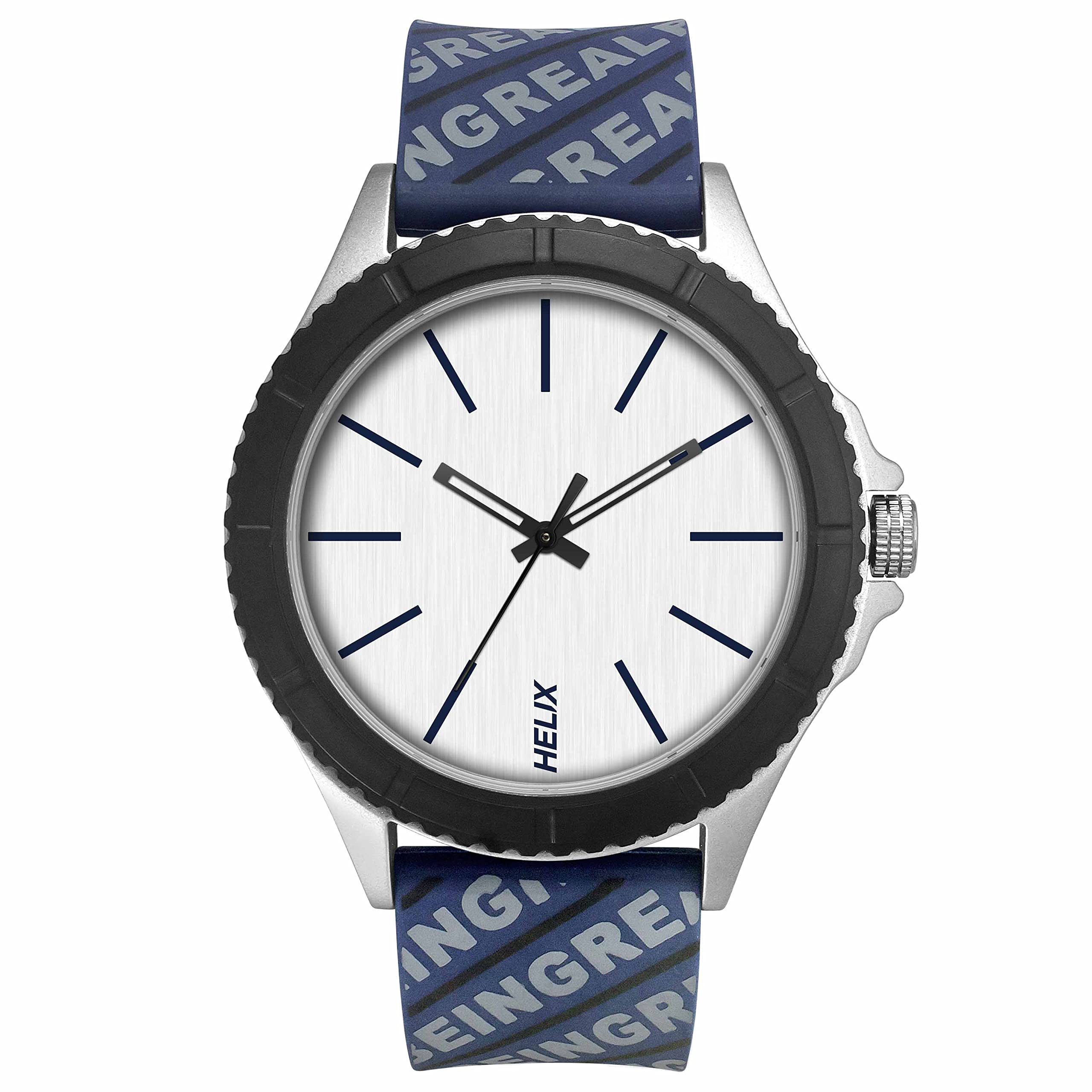 Helix 3 Hands Mens Analog Silver Dial Coloured Quartz Watch, Round Dial with 46mm Case Width - TW033HG23 (B0C33WXDKQ) Amazon Price History, Amazon Price Tracker