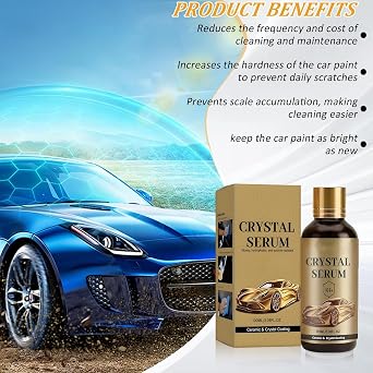 Crystal Serum for Cars, Crystal Serum Ceramic Coating, Advanced Graphene Ceramic Coating, 9H Graphene Coating for Auto Car Detailing, Coat Restore for Paint, Glass & Wheel 100ML