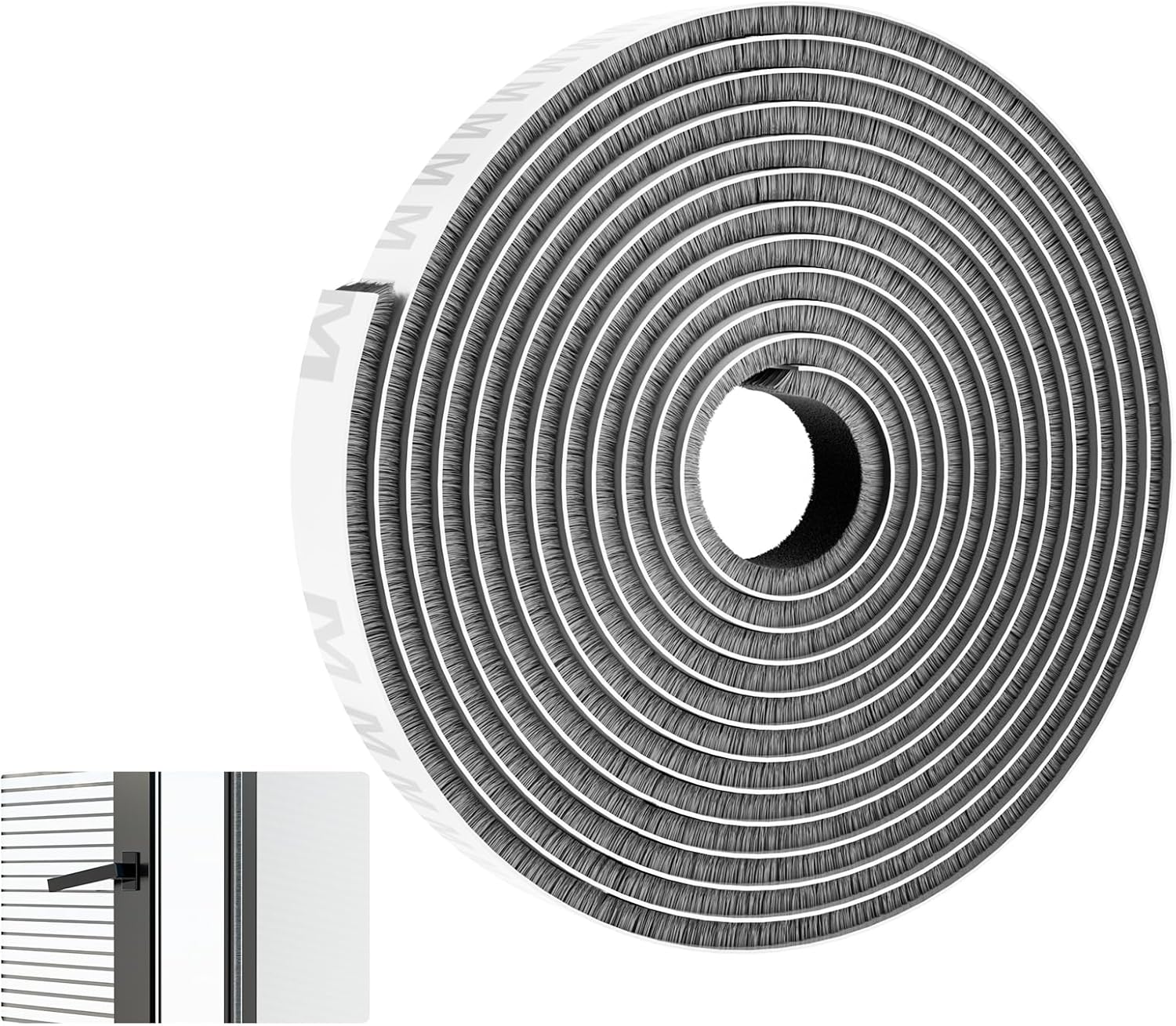 49Ft Self Adhesive Pile Weather Stripping Seal for Sliding Windows and Weatherstrip Door Seal, Soundproofing, Windproof, Dustproof, Wide 0.35" x Thick 0.2" Gray