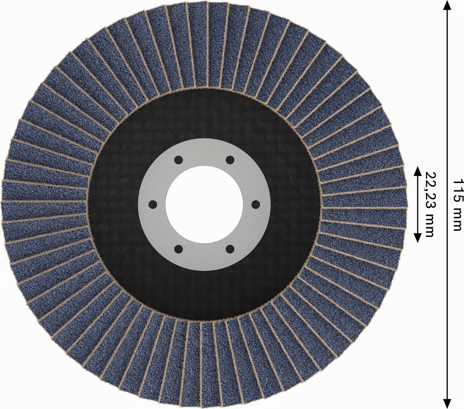 Bosch 15x Disco lamellare X451, G40, G60 (per Acciaio, Alluminio, Ø 115 mm, Grano 40, Professional Accessorio Smerigliatrice angolare piccola)