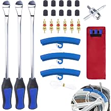 12.2 Inch Tire Spoons, Dirt Bike Tire Changing Tools, Tire Changing Kit | Tire Removal Tool, with Rim Protector, Valve Tool, Valve Cores and Caps, for Motorcycle Lawn Mower Tractor Bicycle