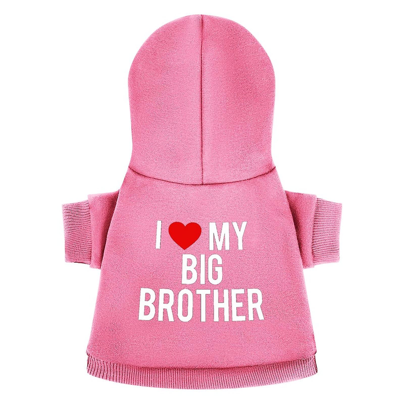 FunnyStar I Love My Big Brother Printed Pet Hooded Dogs Jumpsuit Cat Sweatshirt Pullover Pet Pup Clothing Cute