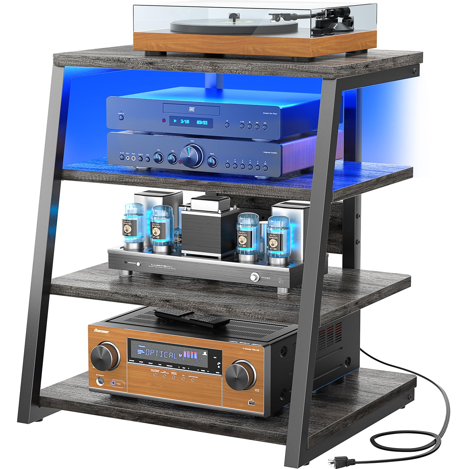 Amazon.com: Armocity 4-Tier AV Media Stand with Power Strips