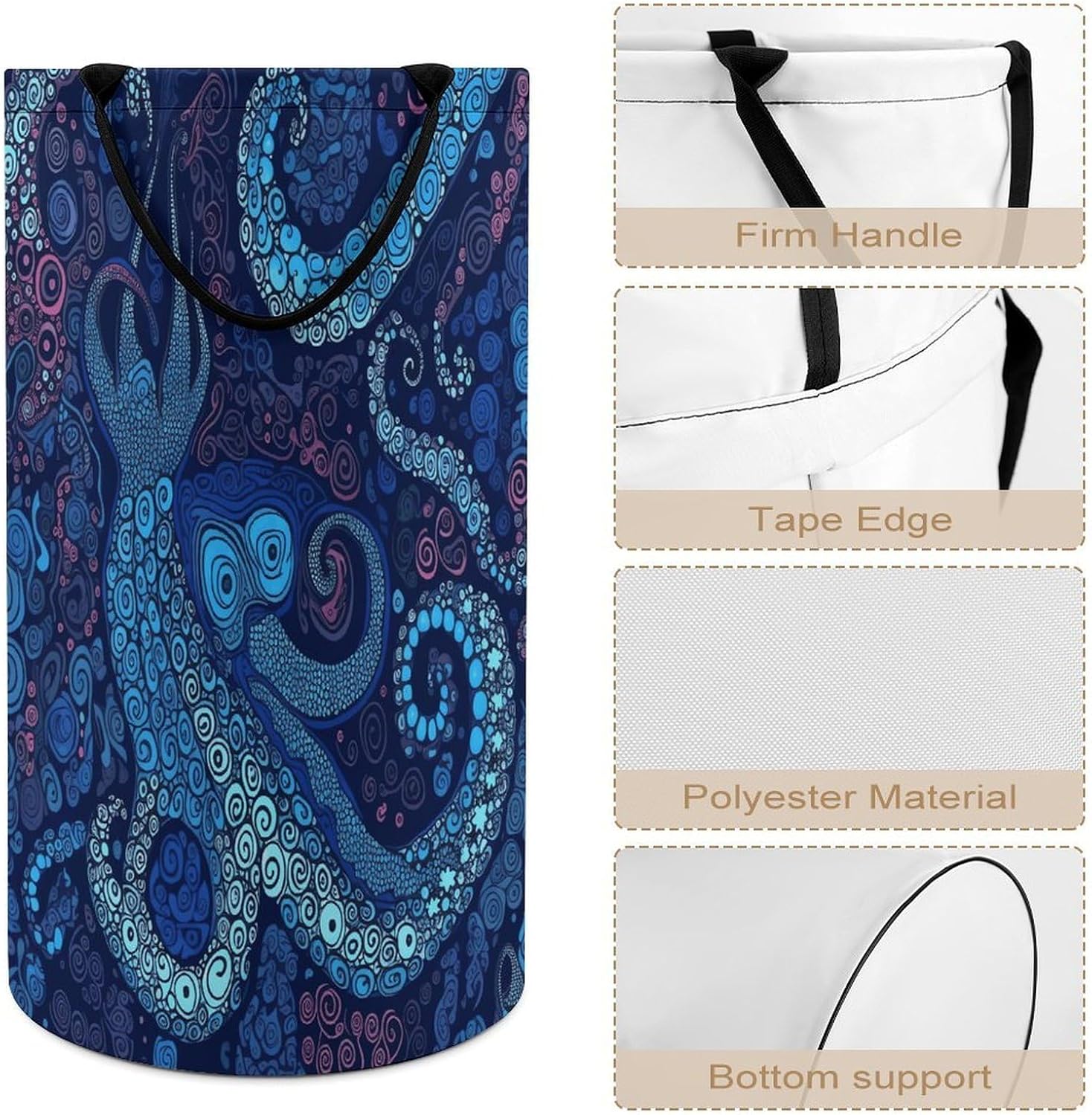 Dirty Clothes Basket Extra Large 110l Open Top Laundry Hamper With Portable Carry Handles, Foldable Waterproof Clothes Basket Spacious Laundry Bag For Bedroom Bathroom Laundry Room Dorm