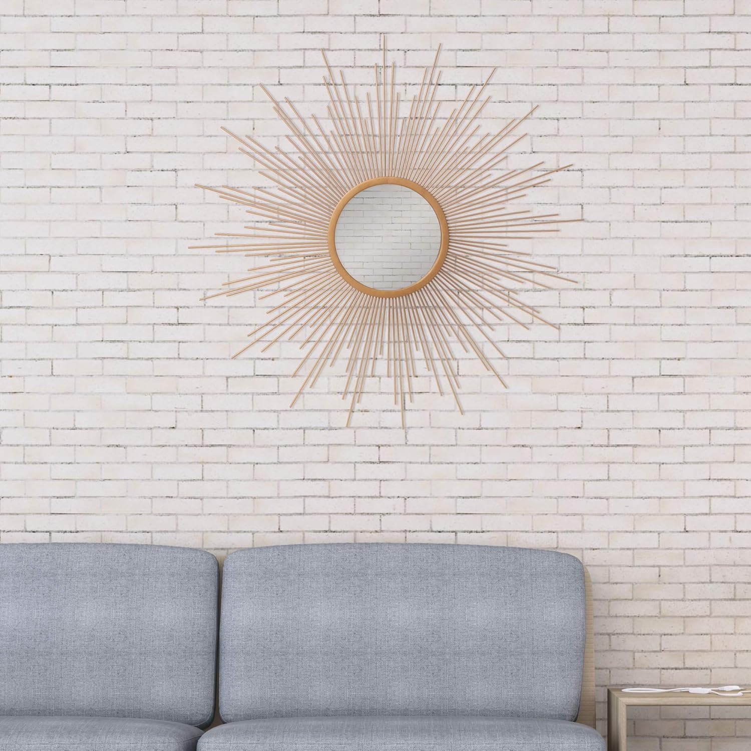 Patton Wall Decor 30" Gold Spoked Sunburst Wall Accent Mirror : Home & Kitchen