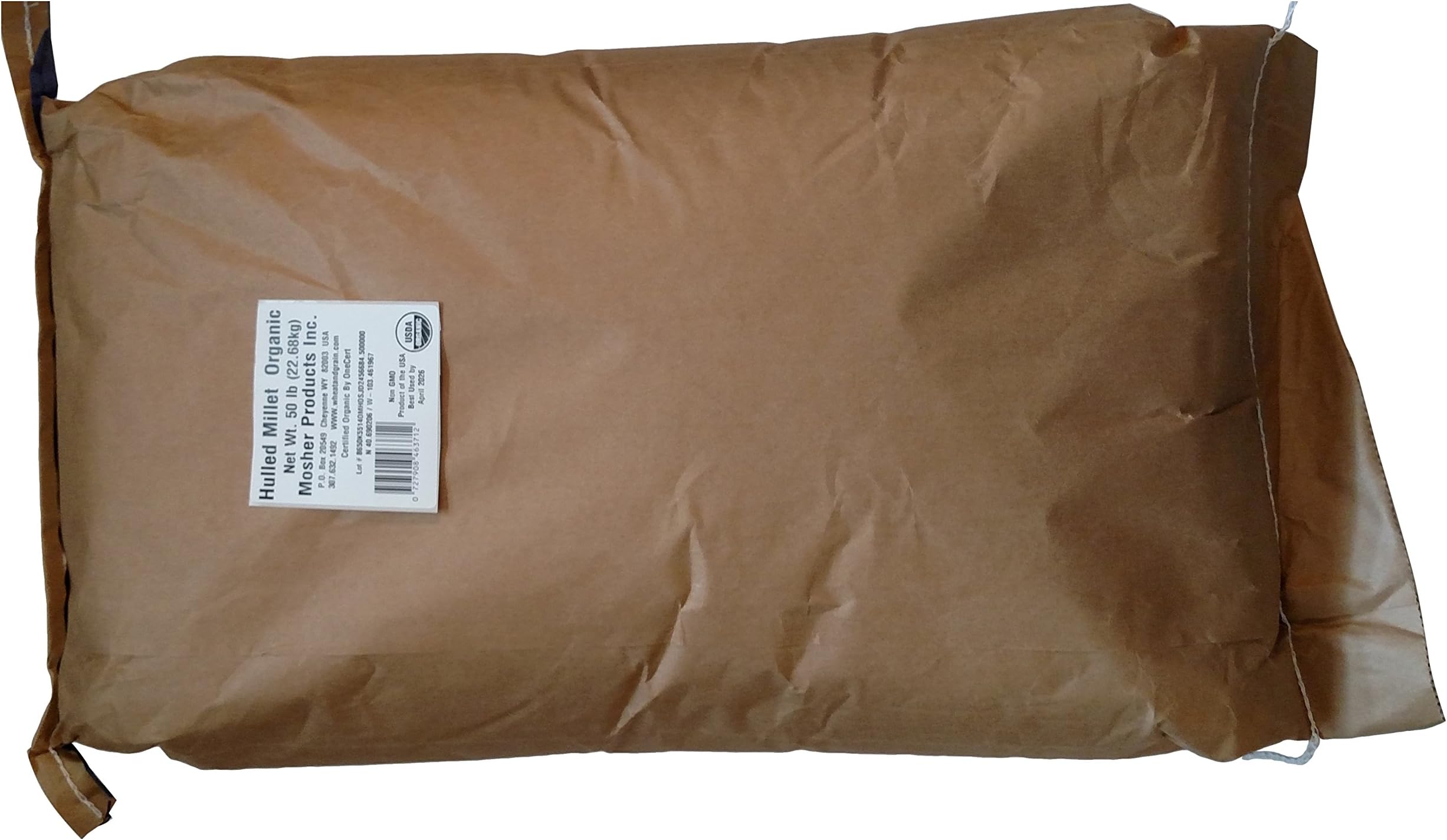 Mosher Products Organic Dehulled Millet Bag, 50 Pound