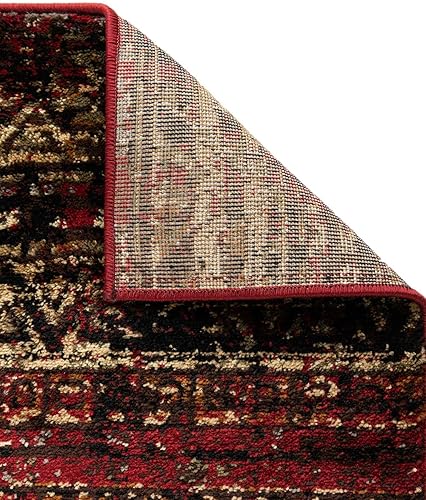 Miniatura 7 de Unique Loom Saturn Collection Alfombra de área - Relé (cuadrado 5 pies 3 pulgadas x 5 pies 3 pulgadas, borgoñabeige)