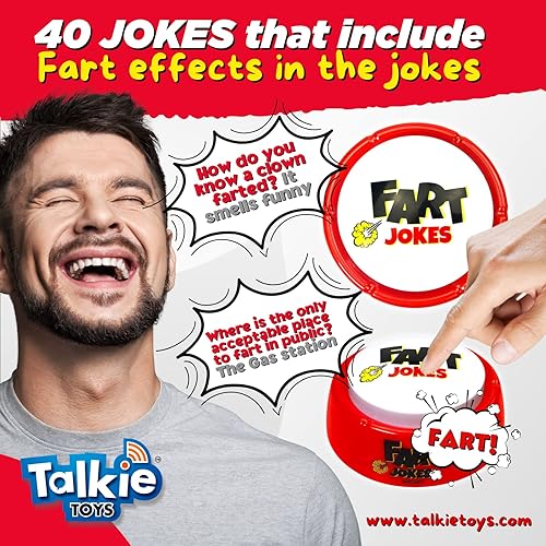 Miniatura 3 de Botón de chistes de pedos - 40 chistes y sonidos divertidos - Juguete parlante divertido para humor de oficina, juegos y más