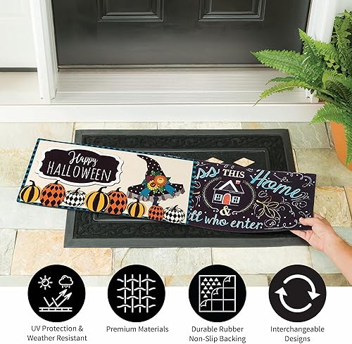 Miniatura 3 de Evergreen Flag Sassafras - Juego de 5 tapetes intercambiables para puerta de entrada  Interior y exterior  Felpudos de 22 x 10 pulgadas y bandeja de