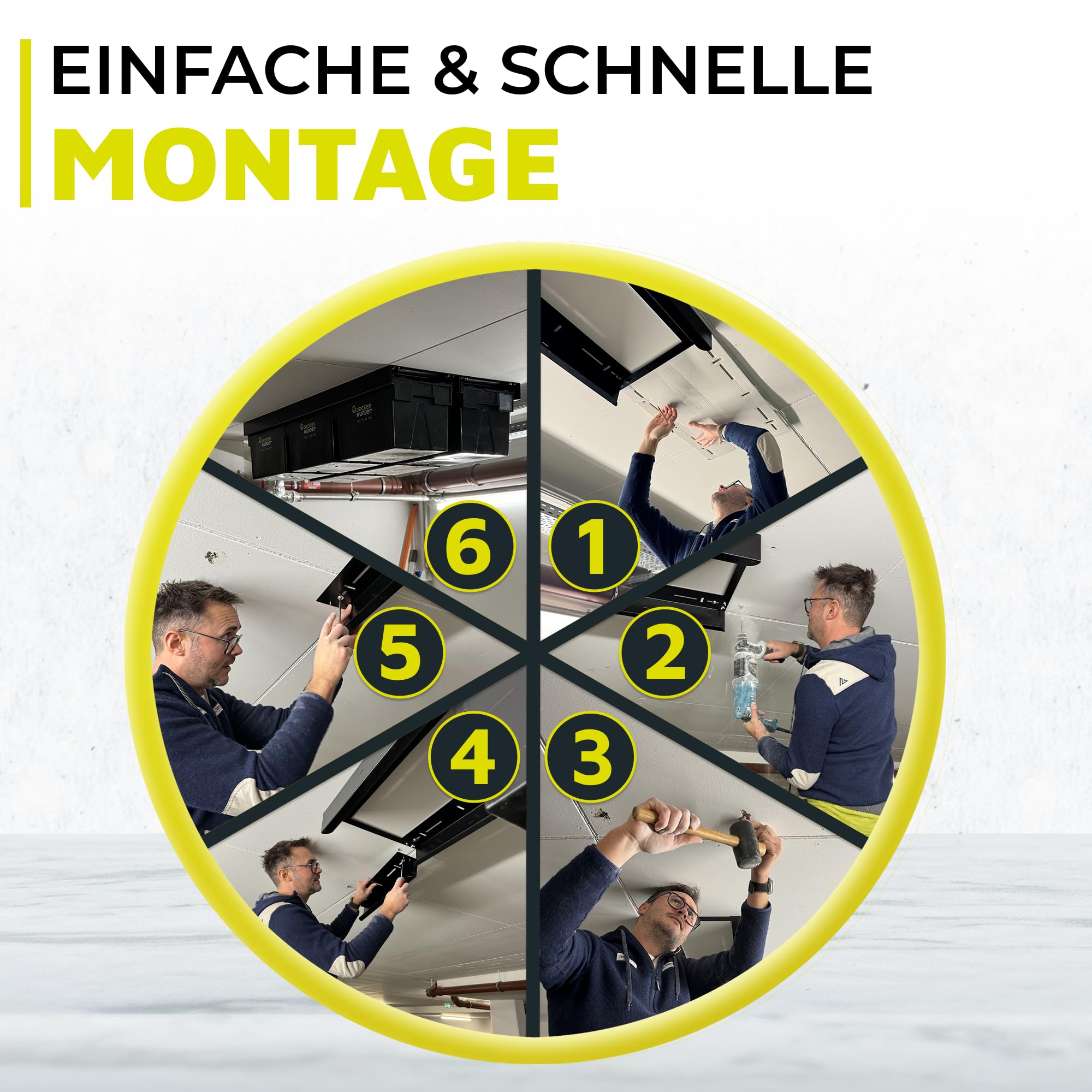 Storage-System | Überkopf-Garagenregal, Deckenregale, Deckenboxen, perfekt für Garage, Keller, Gartenhütte und Dachboden (4 Sets)