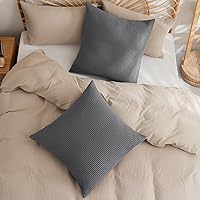 Vista 7 de PHF Funda de almohada 100% algodón con tejido de gofre, 18 x 18 pulgadas, sin relleno, paquete de 2 elegantes fundas de almohada cuadradas