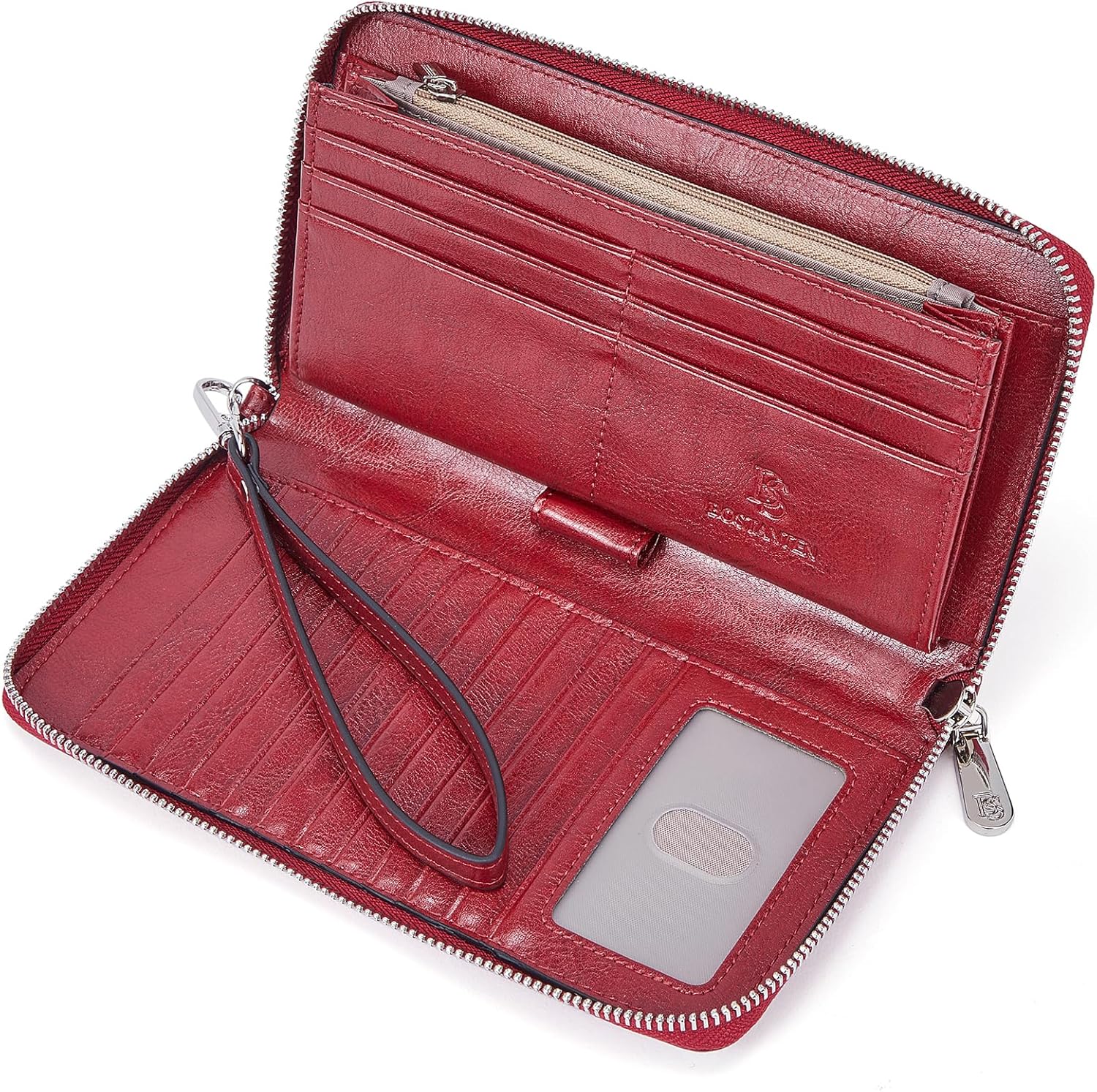 BOSTANTEN Leather Wallet for Women RFID Blocking Zip Around Credit Cards Holder Phone Clutch - Image 6