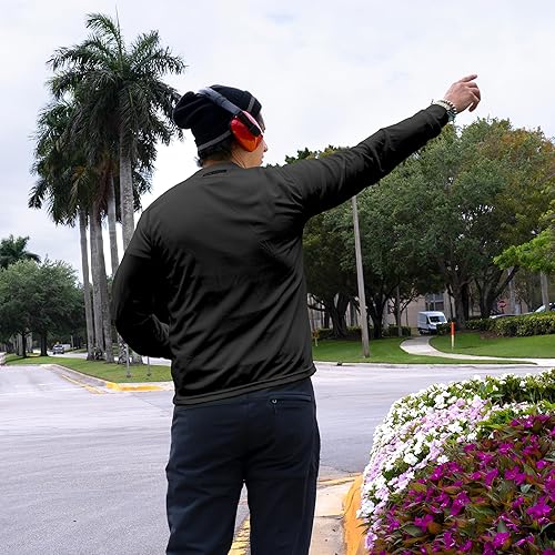 Vista 6 de JORESTECH Camiseta de trabajo de manga larga de visibilidad brillante de seguridad con bolsillo en el pecho, tela que absorbe la humedad