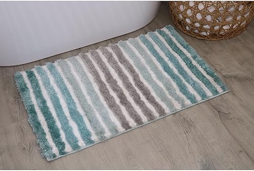 Miniatura 25 de Alfombras de baño extra suaves, absorbentes, antideslizantes, de secado rápido, lavables a máquina, de felpa cómodas para suelo de baño, bañera,