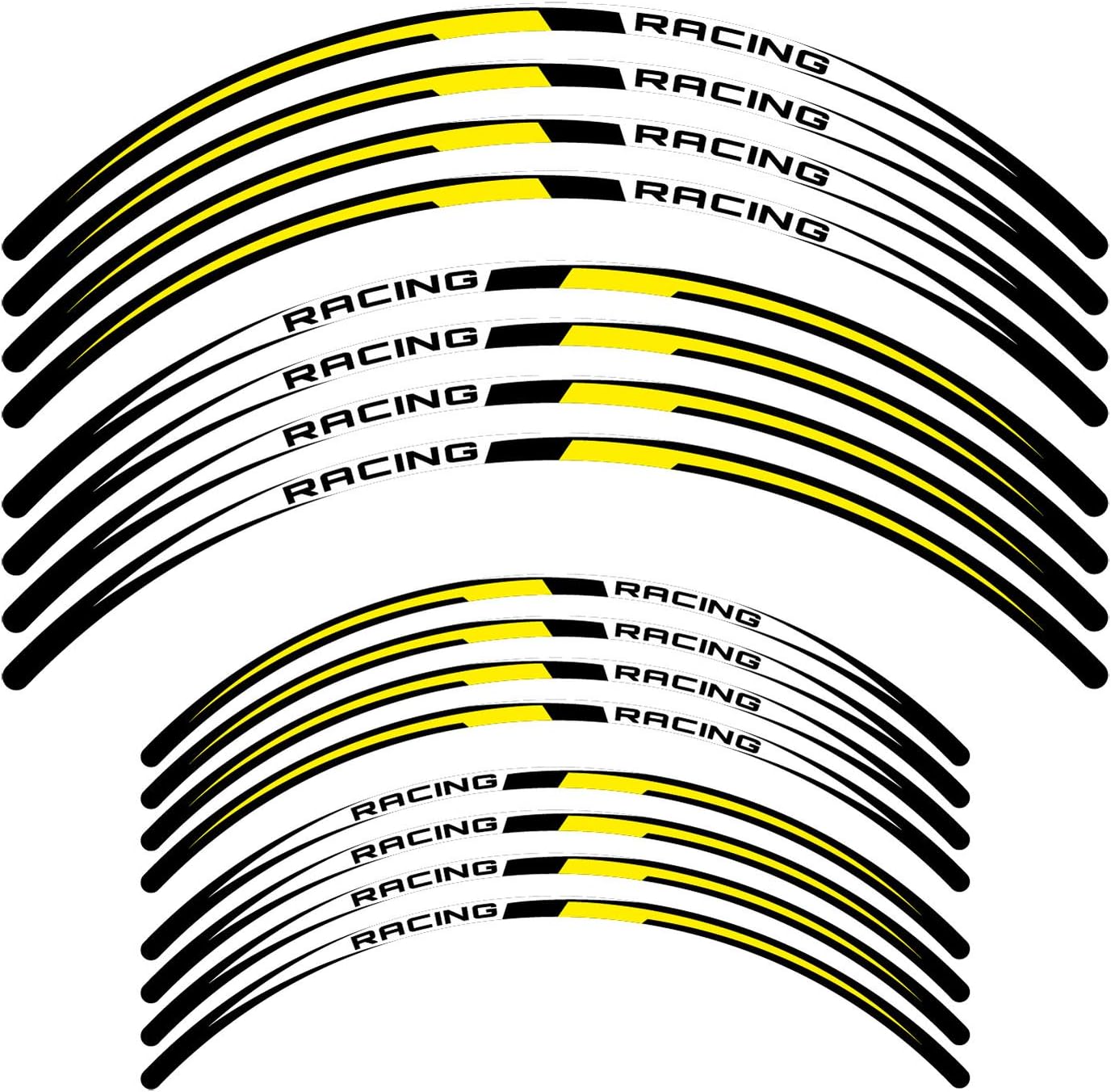 KETABAO MX Bike Rim Tape R02 Decals Stickers Protector 21 18 inch Compatible with KLX300 R KLX400 R KLX450R (Yellow)