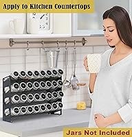 Vista 7 de 4 Tier Countertop Spice Rack Organizer for Kitchen Cabinet Pantry or Wall Mount, Matte Black (Jars Not Included)
