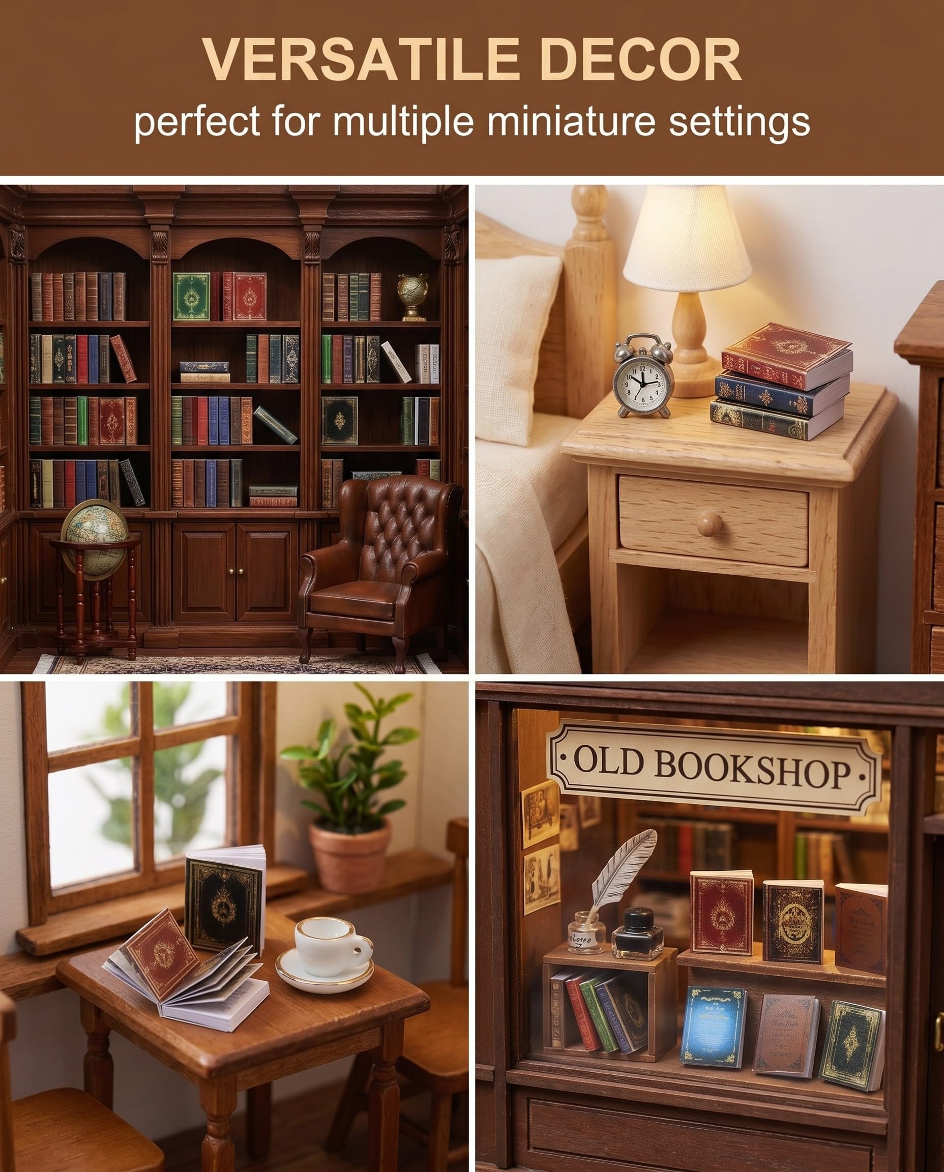 BCHKO – Lot De 18 Livres Miniatures 1/12 Pour Maison De Poupée – 6 Styles De Couleurs