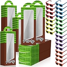 24 Pcs Pixel Party Favors Pixelated Theme Gift Boxes Pixel Sunglasses Birthday Party Supplies (Vibrant Colors)