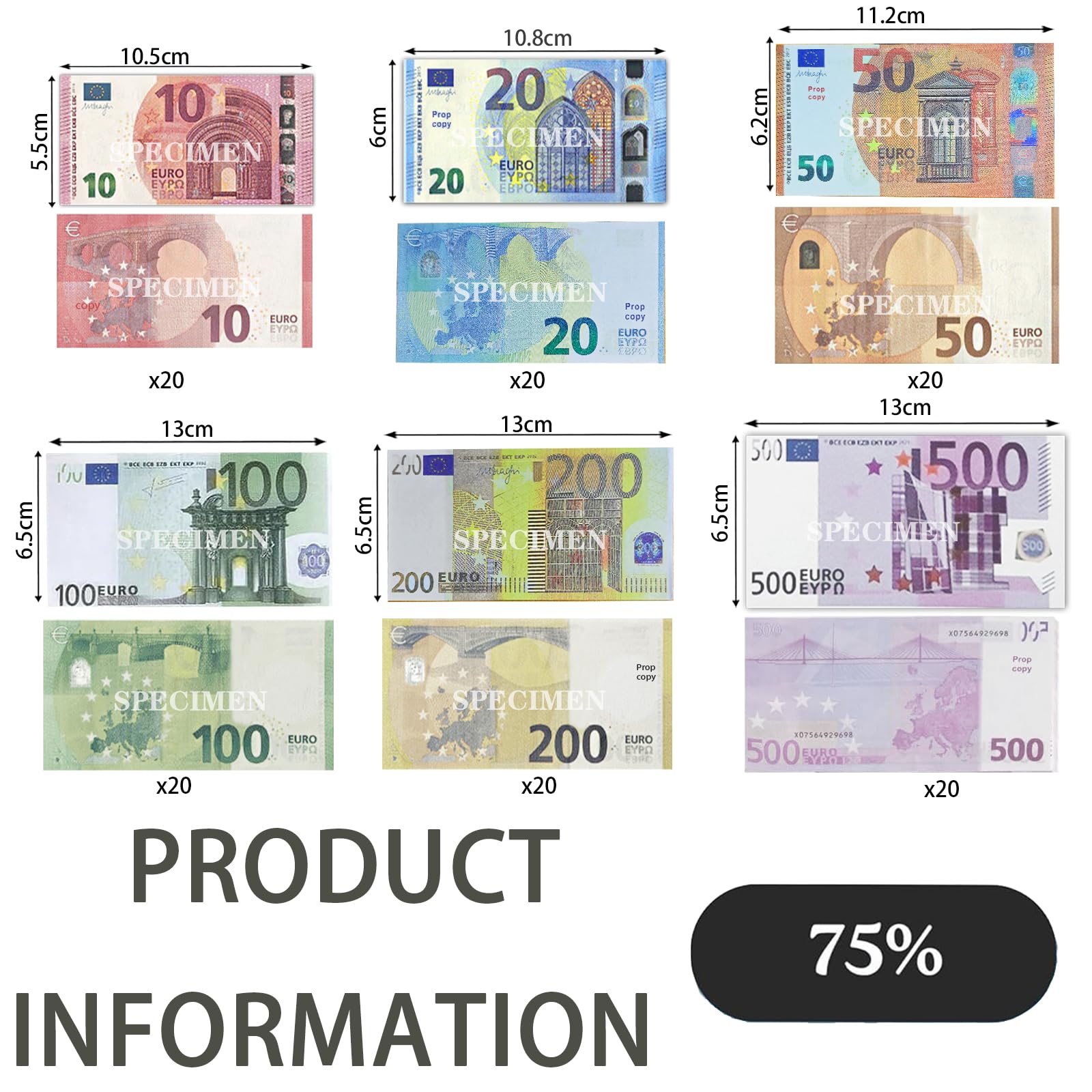Lot de 120, 10/20/50/100/200/500, pour Apprendre, Jouer à des Rôles et Profiter du Jeu
