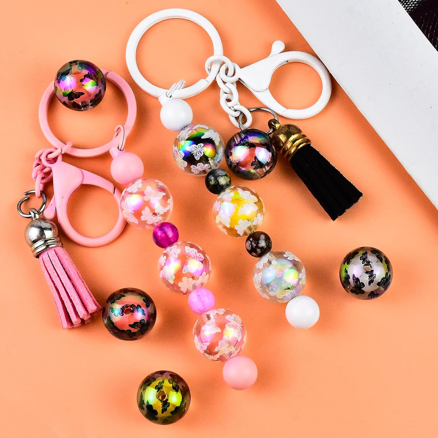 20 Pieces Butterfly Beads for Pens 16mm Acrylic Bead for Beadable Pens Butterfly Print Pen Beads for Keychain Pen Making - Image 7