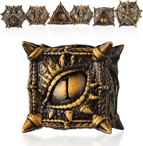 Surpass DND - Juego de dados de metal poliédricos para juego de Calabozos y Dragones, dados de juego de rol para Pathfinder Warhammer, MTG RPG,