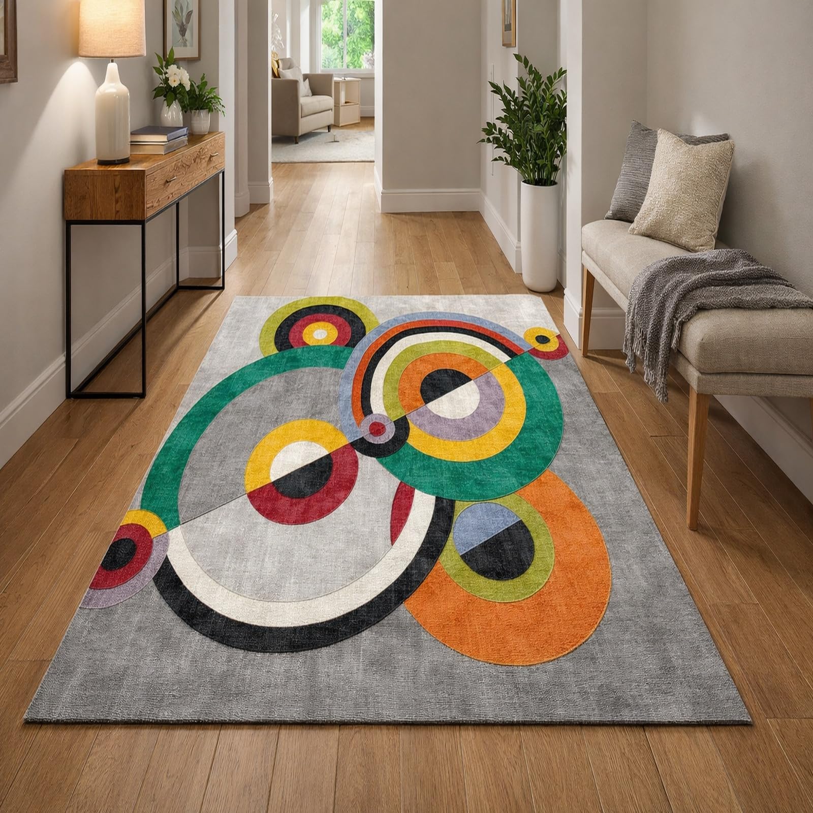 Tapis de cuisine et extérieur anti-tache et imperméable motif abstrait 120x170