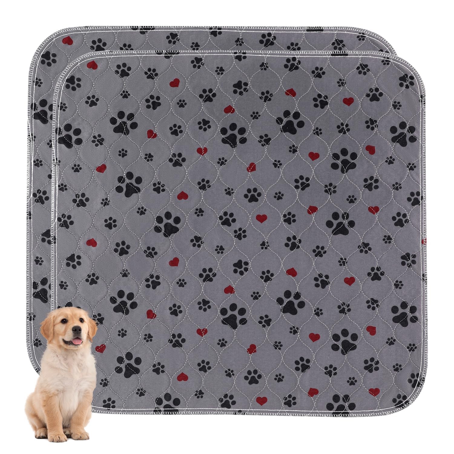 Washable Pee Pads for Dogs,2 Pack Extra Large 48"x48" Super Absorbent Reusable Puppy Pads,Non-Slip 100% Waterproof Dog Pee Pads,Pet Training Pads for