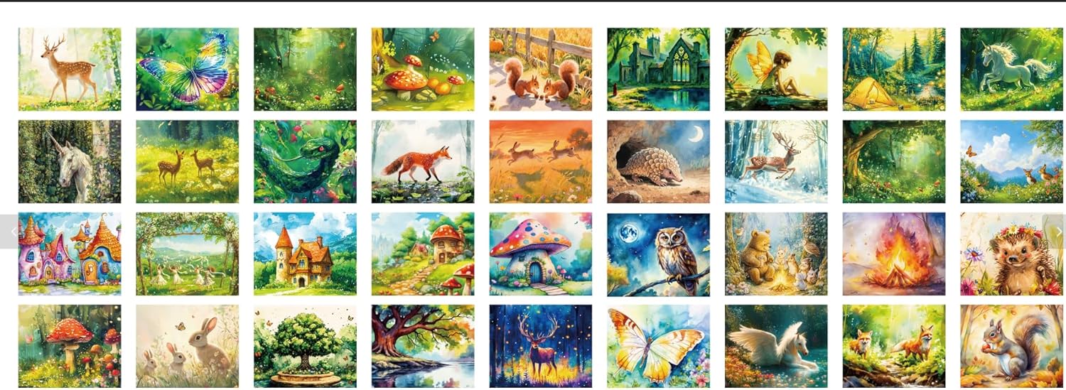 36Pcs Dementia Activities for Seniors,Reusable Water Coloring Set for Dementia Memories Activities, Adults Seniors Toys Games with Painting Brush Drawing Gifts (Forest)