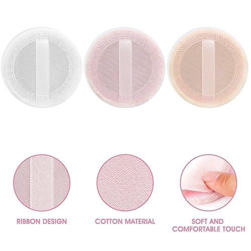 Miniatura 4 de 24 almohadillas redondas de algodón para maquillaje con correa para la cara, para cosméticos sueltos y de base, esponja, polvo