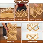 Foldable Shoe Rack, Standing Shoe Storage Shelf, Space Saving Folding Shoes Standing Organizer for Entryway Closet Bedroom Hallway (5 Layers, Color)