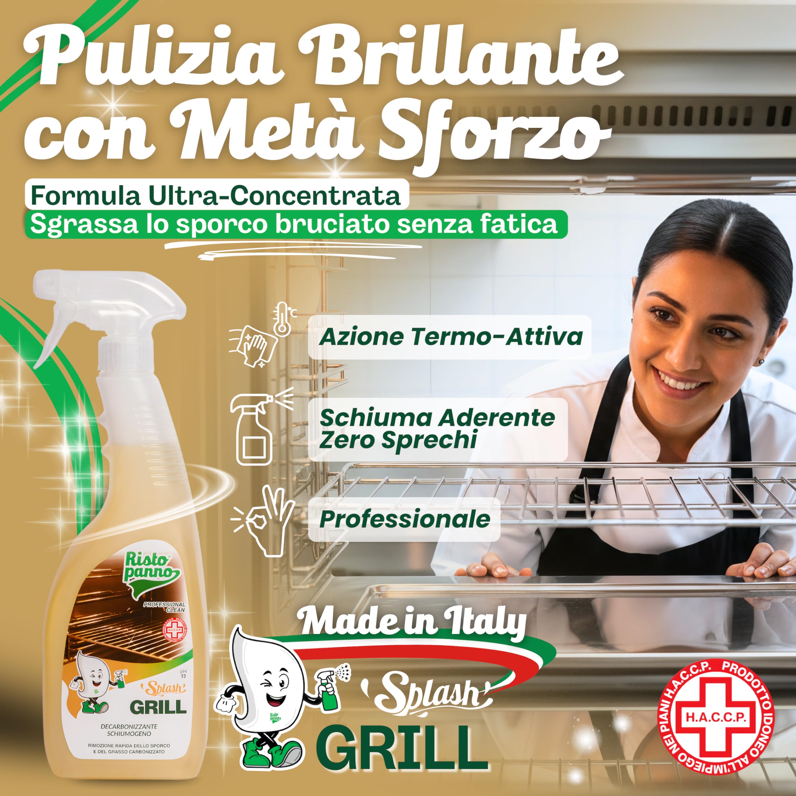 3PZ x 750ml Decarbonizzante Forni, Griglie e Piastre in Schiuma