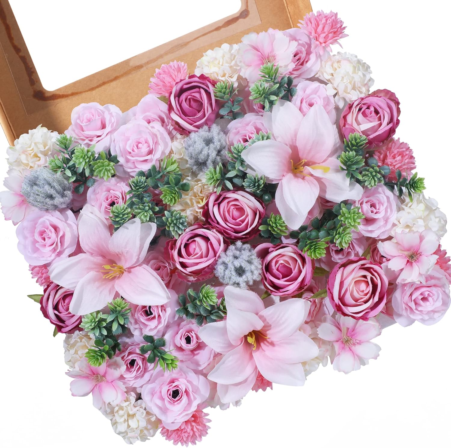 Rnrseic 92 Pieces Mini Fake Flower Heads Artificial Rose
