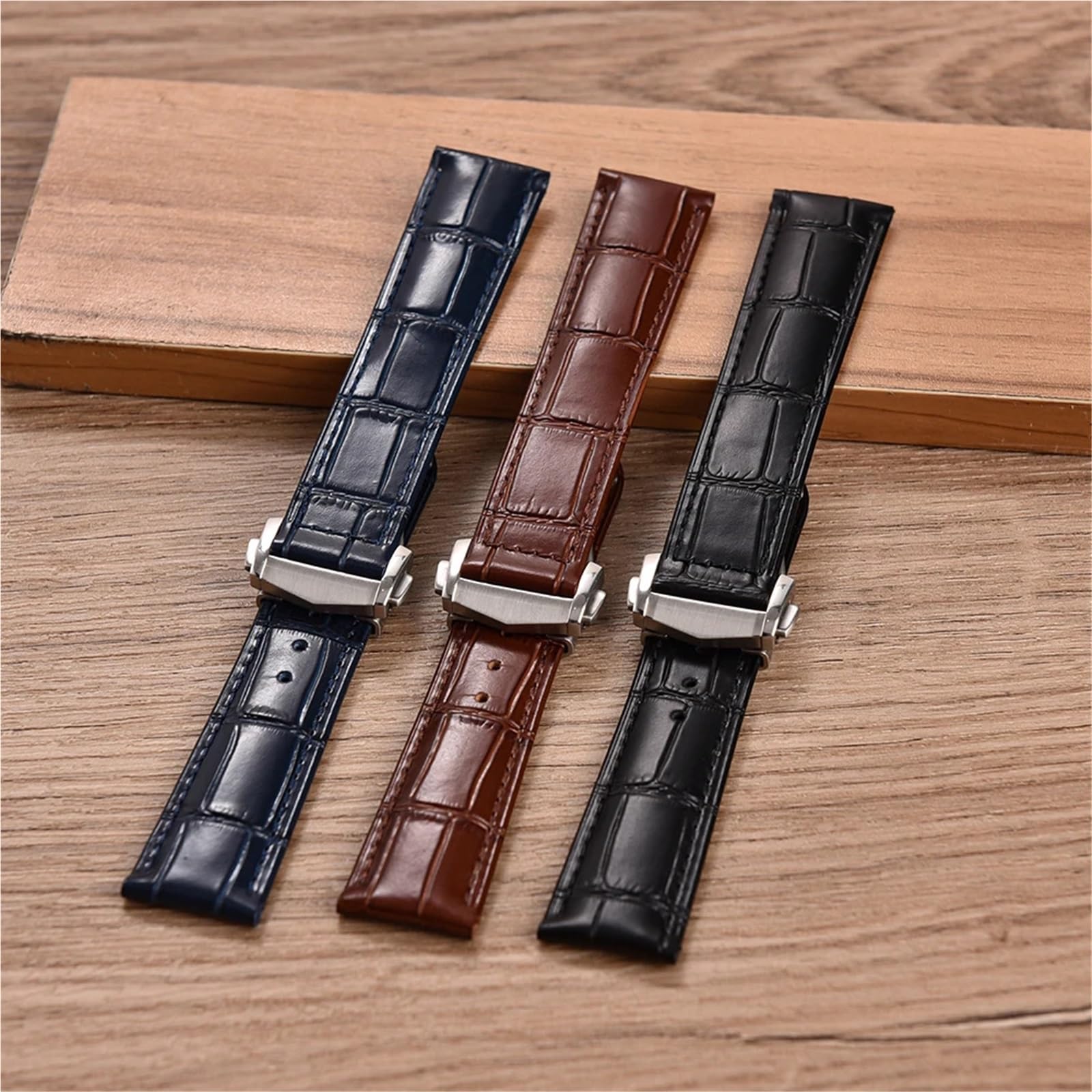 Generico Bracelet de montre à boucle déployante - Cuir de veau premium pour collections de montres emblématiques