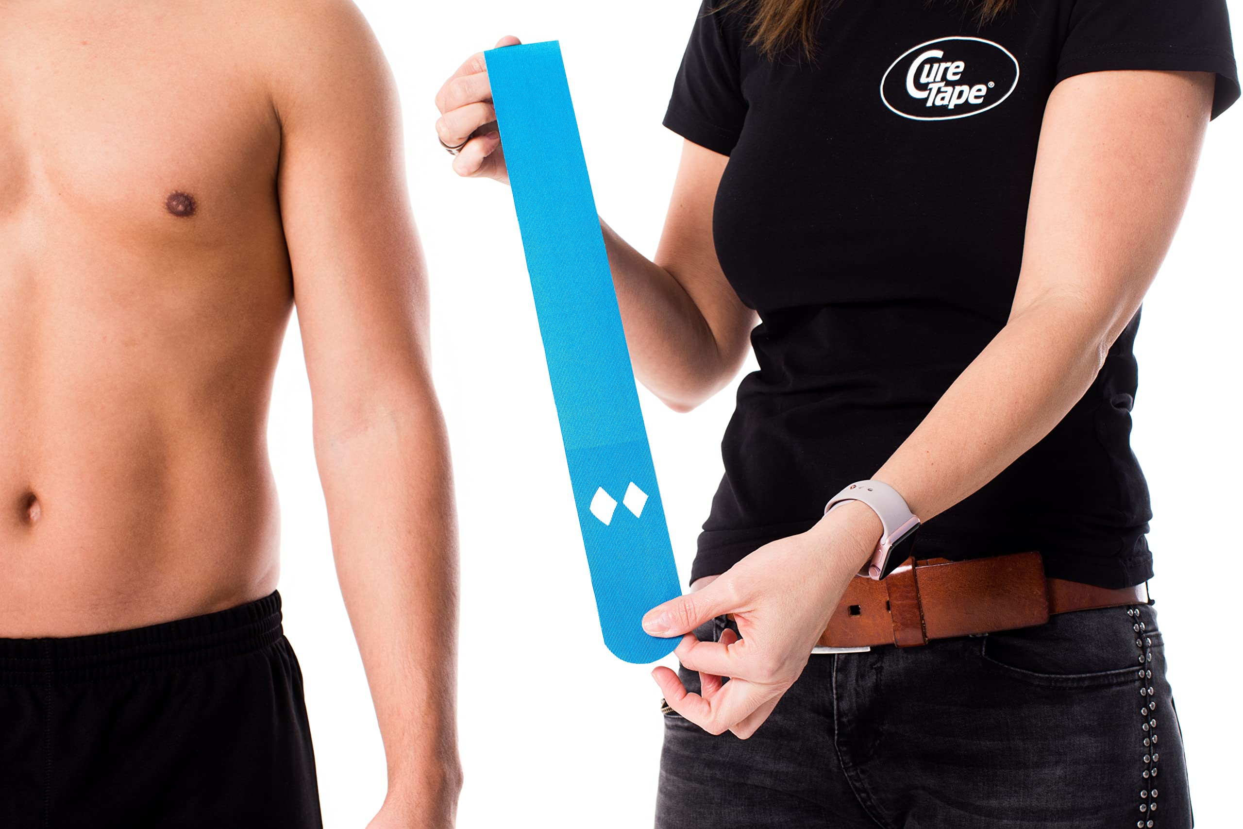 CureTape Classic Giant taśma kinezjologiczna, taśma sportowa, bez lateksu, wodoodporna i przyjazna dla skóry, certyfikat TÜV, 5 cm x 31,5 m, niebieska