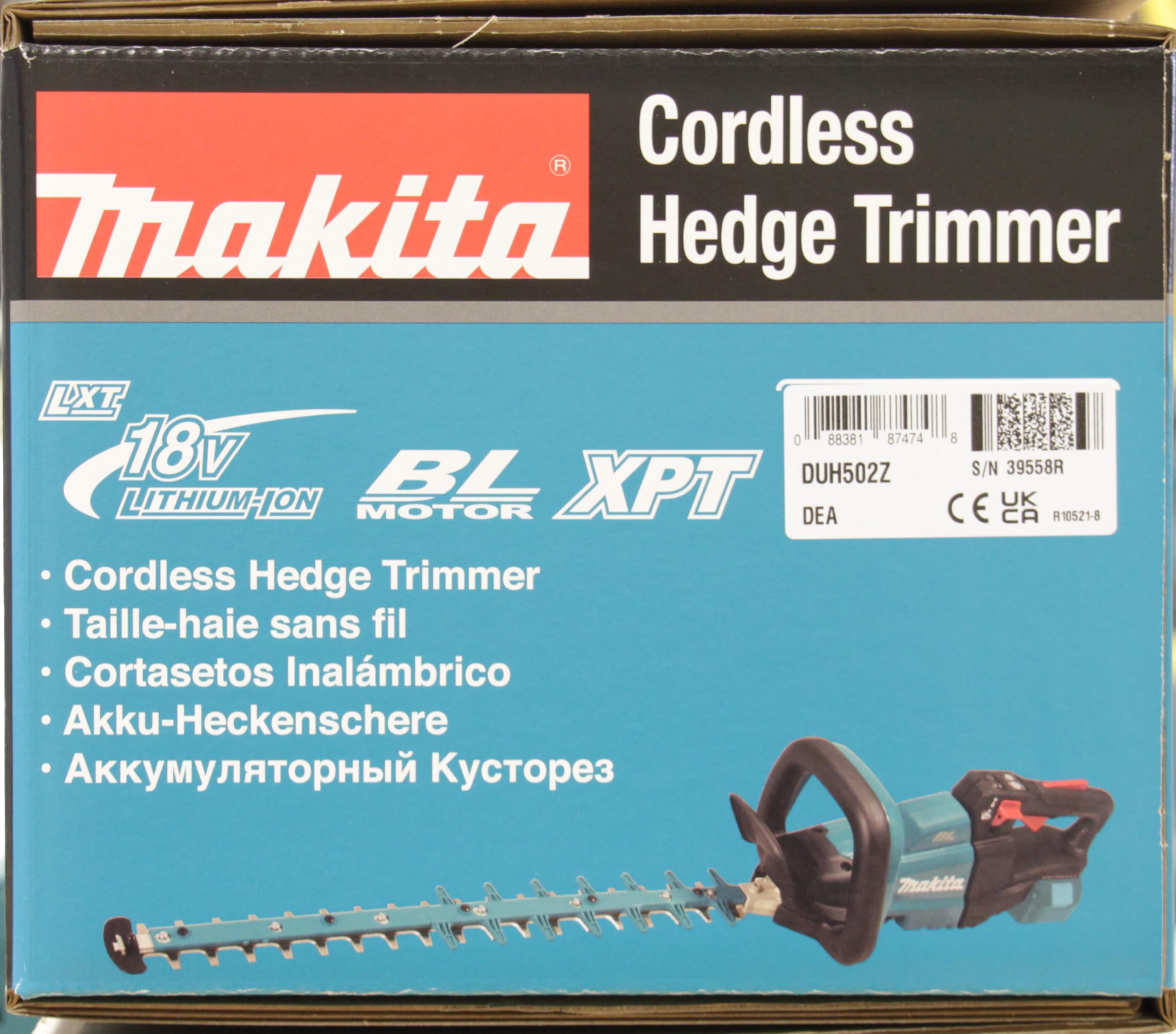 Makita DUH502Z - Cortasetos sin escobillas (18 V, Li-Ion LXT, 50 cm, baterías y cargador no incluidos)