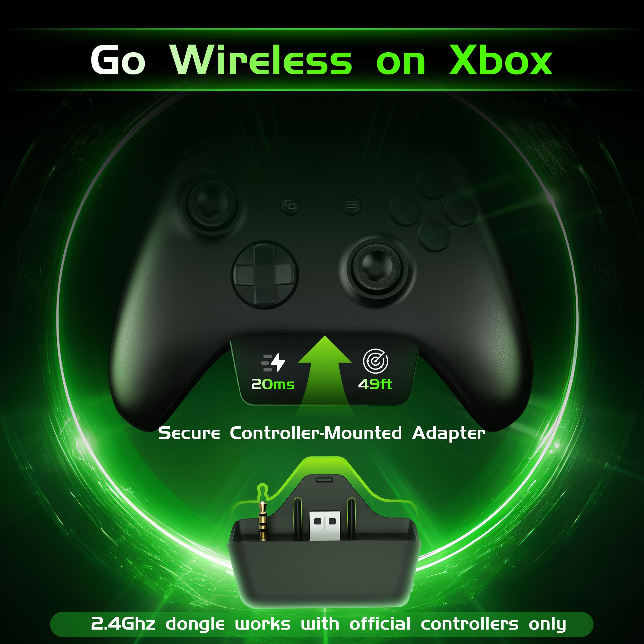 Gvyugke Casque de jeu sans fil pour Xbox Series X/S, Xbox One, PS5 – Vert