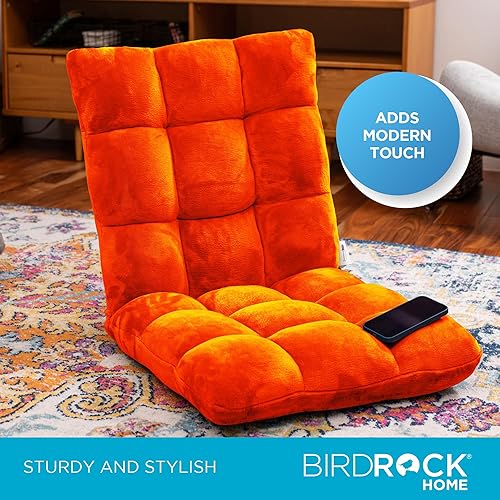 Miniatura 20 de BirdRock Home - Silla para suelo de espuma viscoelástica, ajustable, 14 posiciones, respaldo cómodo, almohada para silla de computadora, cojín para