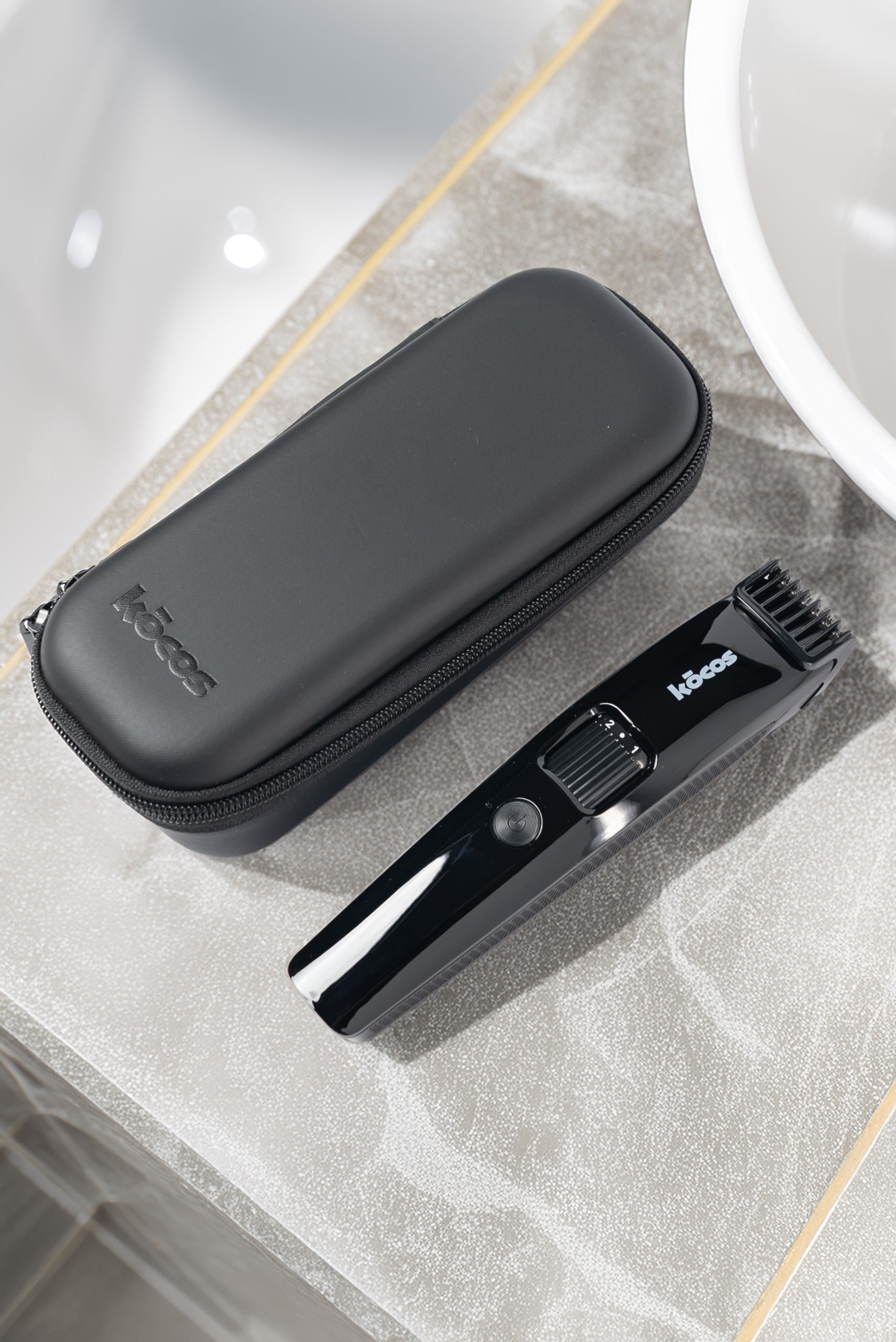 Kocos Eros 2 – Recortadora de Barba y Cuerpo | 20 Ajustes | USB-​C | 80 min Autonomía | Estuche de Viaje