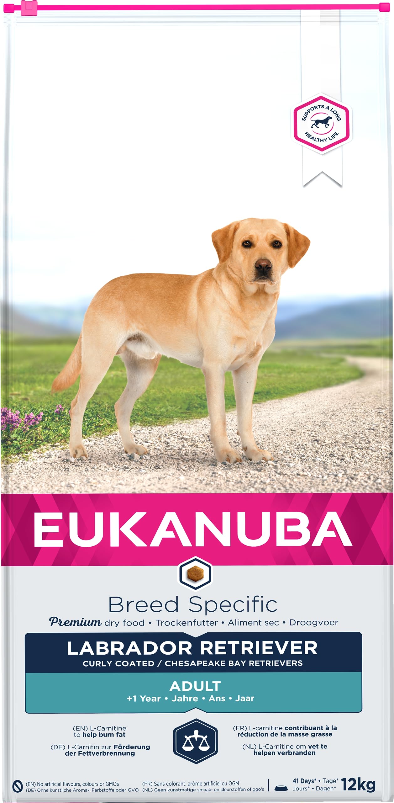Eukanuba Breed Specific Alimento Secco per Labrador Retriever Adulti, Cibo per Cani Adattato in Modo Ottimale alla Razza 12 kg, la confezione può variare