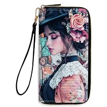 Women's Wallets Zip Leather with RFID Blocking,Credit Card Cash Phone Wallet Travel Purse Clutch Purse