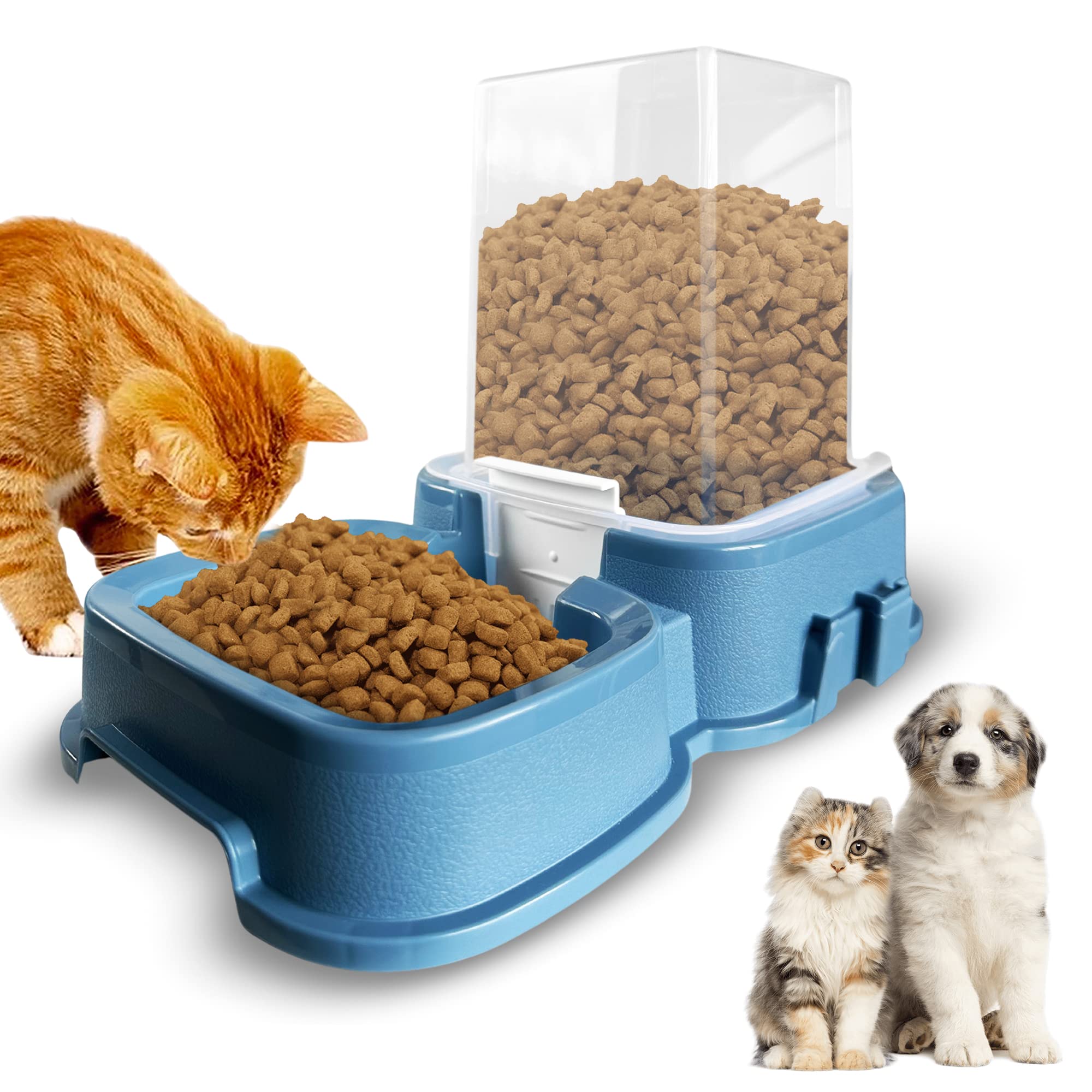 Comedero Perro y Gato (1400ml) Antideslizante se Puede Usar en Cualquier Lugar. Dispensador de Comida para Mascotas pequeñas. Bebedero Perro y Gato. ECOLÓGICO