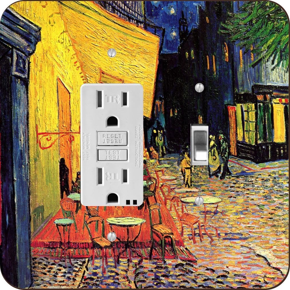 Van Gogh Art The Café Terrace - Outlet Plate Cover - Outlet Cover Switch Plate - Outlet Cover Cover