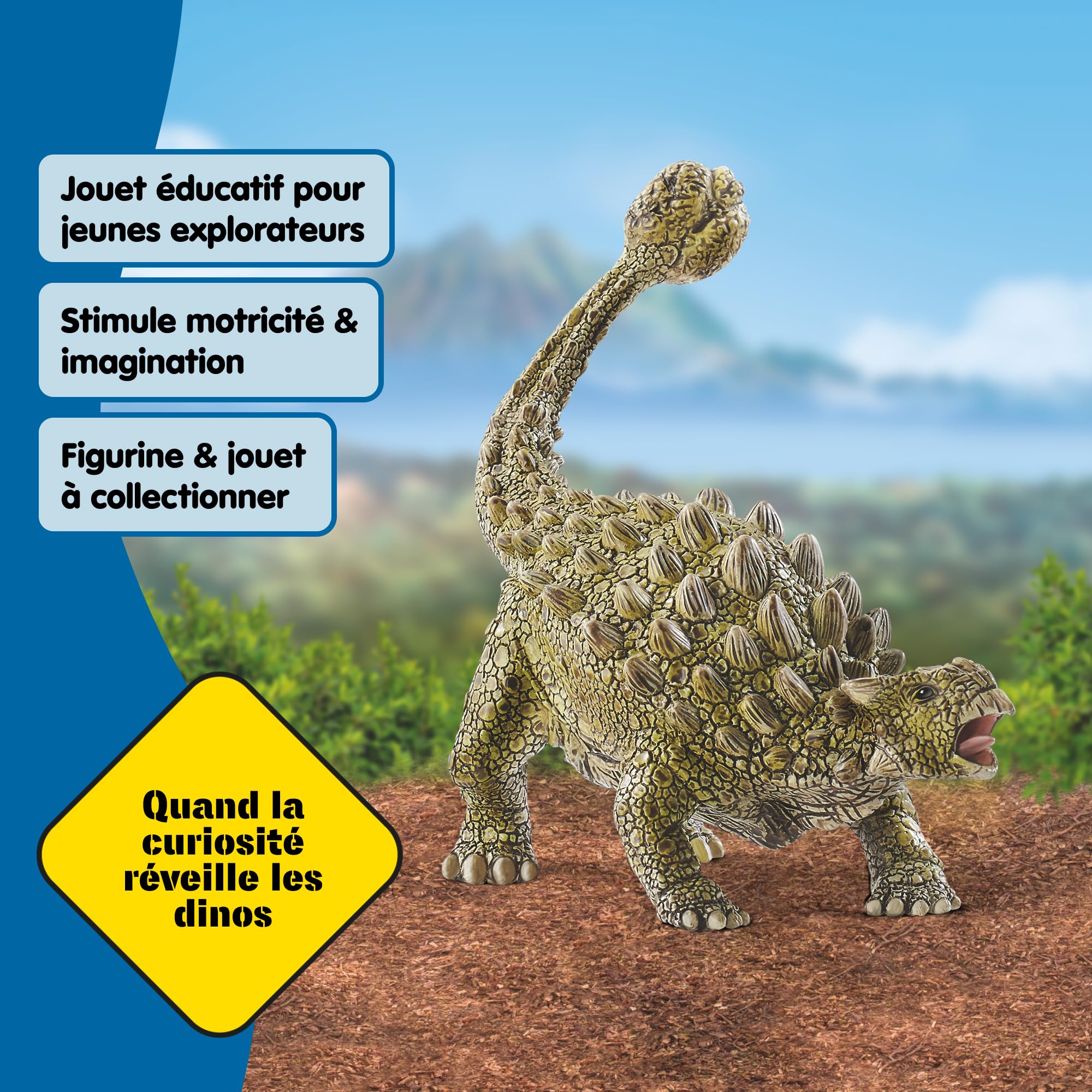 Schleich Dinosaure Ankylosaure 15023 Jouet Fidèle aux Détails Collectionner 14x7x11 cm