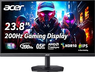 acer Nitro KG242YX1bmiipx Gaming Monitor 23.8″, FHD IPS Display 200 Hz, 0.5 ms, FreeSync Premium, Brightness 250 nits, HDM…