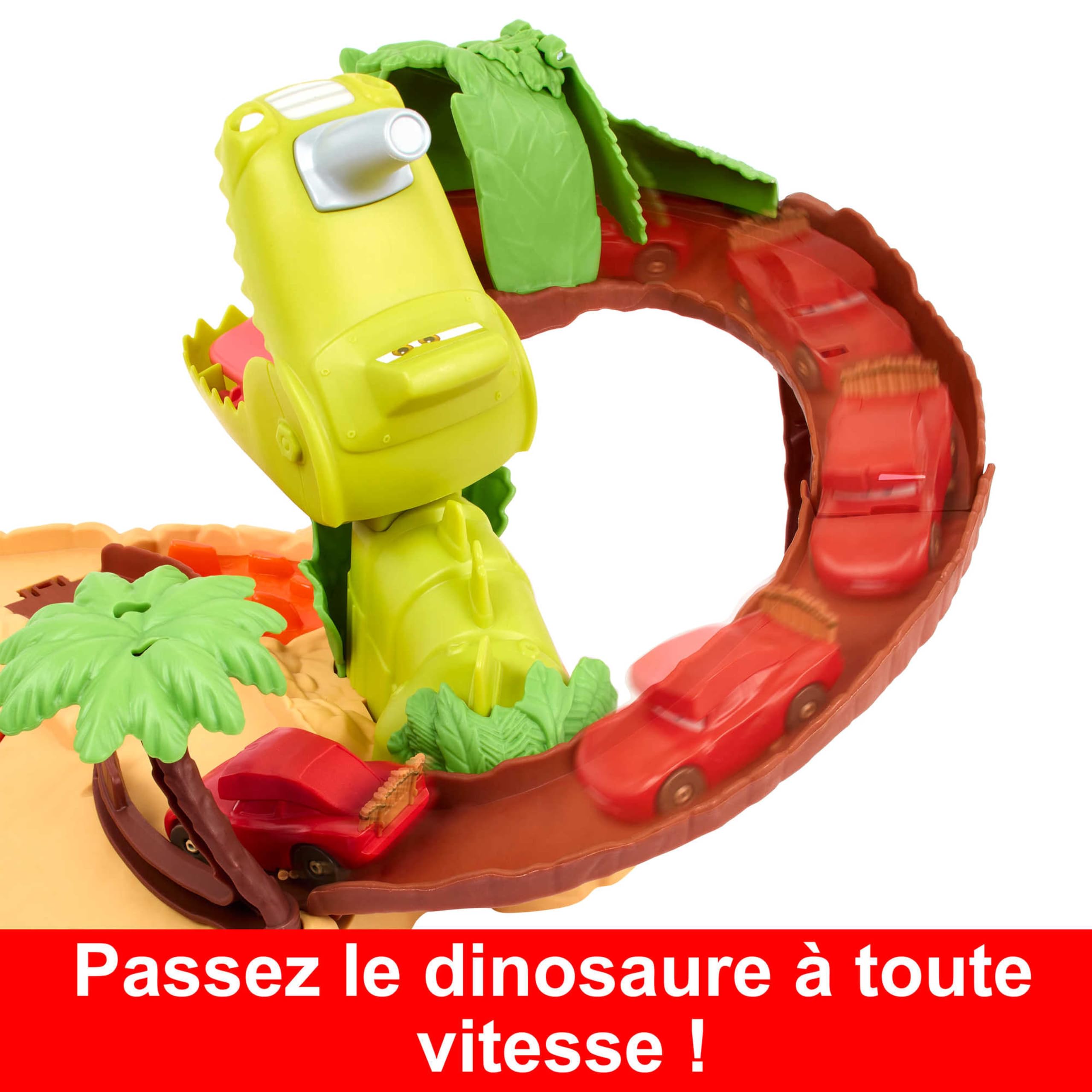 Mattel Disney Pixar Cars Coffret Dino-Parc Avec Véhicule Flash Mcqueen, Dinosaure Et Effets D’Action À Activer, Jouet Enfant, Dès 4 Ans, HNL99